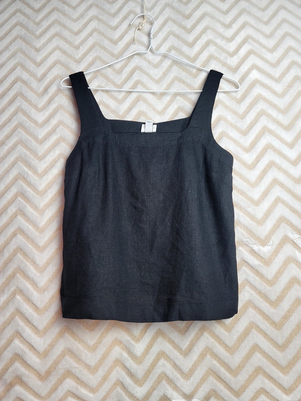 a new day Black Square-Neck Tank Top